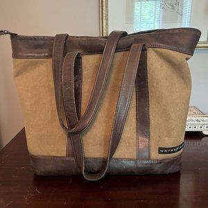 Waxed canvas & leather tote by Waterfield Designs